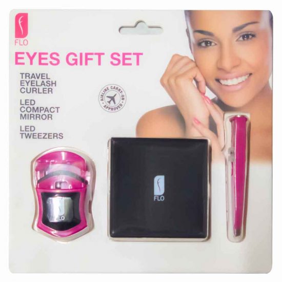 Eye Gift Set with Led Mirror Led Tweezer & Eyelash Curler  - Flo